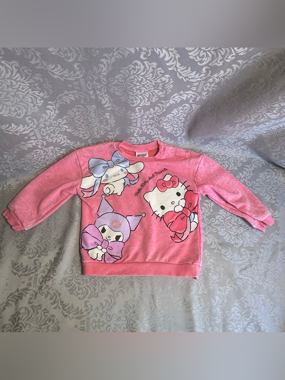 Hello Kitty Sanrio Toddler Girls Pink Sweatshirt Size 18 Mos Kuromi Cinnamoroll